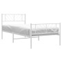 Metal bed frame with headboard and footboard white 107x203 cm by , Beds and slatted bases - Ref: Foro24-372242, Price: 77,99 ...