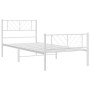 Metal bed frame with headboard and footboard white 107x203 cm by , Beds and slatted bases - Ref: Foro24-372242, Price: 77,99 ...