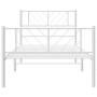 Metal bed frame with headboard and footboard white 107x203 cm by , Beds and slatted bases - Ref: Foro24-372242, Price: 77,99 ...