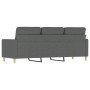 Dark gray 3-seater fabric sofa, 180 cm by , Sofas - Ref: Foro24-359244, Price: 305,74 €, Discount: %