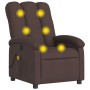 Dark brown fabric reclining massage chair by , Armchairs - Ref: Foro24-371744, Price: 244,40 €, Discount: %