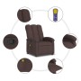 Dark brown fabric reclining massage chair by , Armchairs - Ref: Foro24-371744, Price: 244,40 €, Discount: %