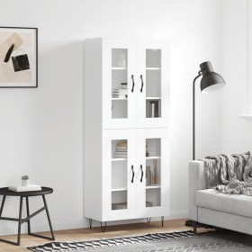 Tall white glossy plywood sideboard 69.5x34x180 cm by , Sideboards - Ref: Foro24-3198307, Price: 173,99 €, Discount: %