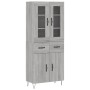 Aparador alto madera contrachapada gris sonoma 69,5x34x180 cm de , Aparadores - Ref: Foro24-3198567, Precio: 165,85 €, Descue...