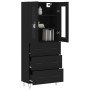 Tall black plywood sideboard 69.5x34x180 cm by , Sideboards - Ref: Foro24-3198434, Price: 202,89 €, Discount: %