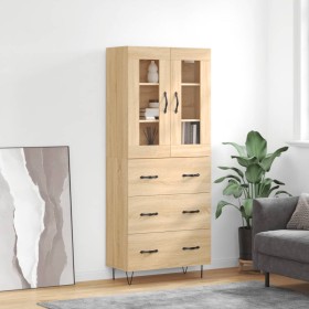 High oak-colored plywood sideboard 69.5x34x180 cm by , Sideboards - Ref: Foro24-3198436, Price: 171,99 €, Discount: %