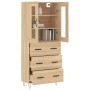 High oak-colored plywood sideboard 69.5x34x180 cm by , Sideboards - Ref: Foro24-3198436, Price: 171,84 €, Discount: %