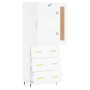 Aparador alto madera contrachapada blanco 69,5x34x180 cm de , Aparadores - Ref: Foro24-3199729, Precio: 170,05 €, Descuento: %