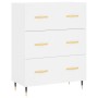 Aparador alto madera contrachapada blanco 69,5x34x180 cm de , Aparadores - Ref: Foro24-3199729, Precio: 170,05 €, Descuento: %