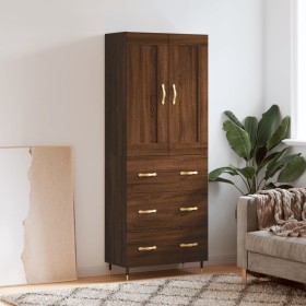 Tall brown oak plywood sideboard 69.5x34x180 cm by , Sideboards - Ref: Foro24-3199736, Price: 159,99 €, Discount: %