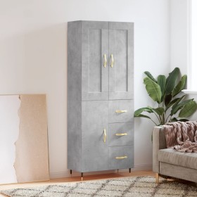 Tall plywood gray concrete sideboard 69.5x34x180 cm by , Sideboards - Ref: Foro24-3199797, Price: 156,99 €, Discount: %