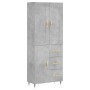 Aparador alto madera contrachapada gris hormigón 69,5x34x180 cm de , Aparadores - Ref: Foro24-3199797, Precio: 161,86 €, Desc...