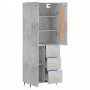 Tall plywood gray concrete sideboard 69.5x34x180 cm by , Sideboards - Ref: Foro24-3199797, Price: 161,86 €, Discount: %