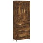 Tall smoked oak plywood highboard 69.5x34x180 cm by , Sideboards - Ref: Foro24-3199734, Price: 166,36 €, Discount: %