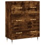 Tall smoked oak plywood highboard 69.5x34x180 cm by , Sideboards - Ref: Foro24-3199734, Price: 166,36 €, Discount: %