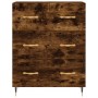 Tall smoked oak plywood highboard 69.5x34x180 cm by , Sideboards - Ref: Foro24-3199734, Price: 166,36 €, Discount: %