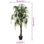 Artificial wisteria tree with 840 green and white leaves, 120 cm tall. by , artificial flora - Ref: Foro24-359007, Price: 90,...