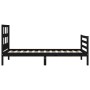 Black solid wood bed frame with headboard by , Beds and slatted bases - Ref: Foro24-3194800, Price: 111,99 €, Discount: %