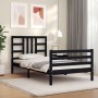 Estructura de cama con cabecero madera maciza negro de , Camas y somieres - Ref: Foro24-3193890, Precio: 111,44 €, Descuento: %