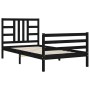 Estructura de cama con cabecero madera maciza negro de , Camas y somieres - Ref: Foro24-3193890, Precio: 111,44 €, Descuento: %