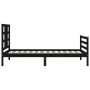 Estructura de cama con cabecero madera maciza negro de , Camas y somieres - Ref: Foro24-3193890, Precio: 111,44 €, Descuento: %