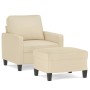 Armchair with stool cream fabric 60 cm by , Sofas - Ref: Foro24-3201031, Price: 210,64 €, Discount: %