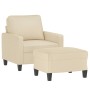 Armchair with stool cream fabric 60 cm by , Sofas - Ref: Foro24-3201031, Price: 210,64 €, Discount: %