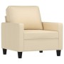 Armchair with stool cream fabric 60 cm by , Sofas - Ref: Foro24-3201031, Price: 210,64 €, Discount: %