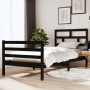 Black solid wood single bed frame 90x190 cm by , Beds and slatted bases - Ref: Foro24-3101252, Price: 121,99 €, Discount: %