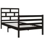 Black solid wood single bed frame 90x190 cm by , Beds and slatted bases - Ref: Foro24-3101252, Price: 121,99 €, Discount: %