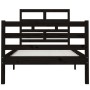 Black solid wood single bed frame 90x190 cm by , Beds and slatted bases - Ref: Foro24-3101252, Price: 121,99 €, Discount: %