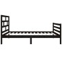 Black solid wood single bed frame 90x190 cm by , Beds and slatted bases - Ref: Foro24-3101252, Price: 121,99 €, Discount: %