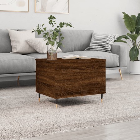 Mesa de centro madera contrachapada roble marrón 60x44,5x45 cm de , Mesas de centro - Ref: Foro24-830947, Precio: 40,32 €, De...