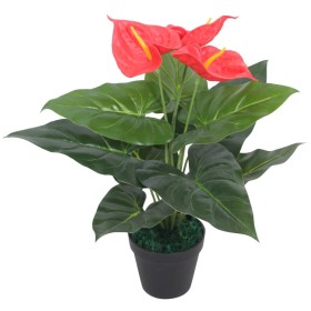 Artificial anthurium plant with 45 cm red and yellow pot by , artificial flora - Ref: Foro24-244446, Price: 22,45 €, Discount: %