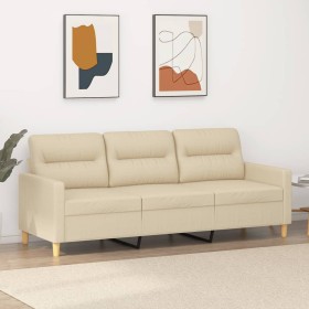 Sofá de 3 plazas de tela crema 180 cm de , Sofás - Ref: Foro24-359245, Precio: 301,51 €, Descuento: %