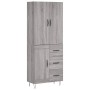 High sideboard sonoma gray plywood 69.5x34x180 cm by , Sideboards - Ref: Foro24-3198111, Price: 156,16 €, Discount: %