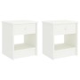 Two white pine wood bedside tables 35x30x40 cm by vidaXL, Nightstands - Ref: Foro24-322228, Price: 72,29 €, Discount: %