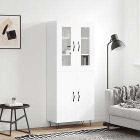 High glossy white plywood sideboard 69.5x34x180 cm by , Sideboards - Ref: Foro24-3198243, Price: 169,99 €, Discount: %