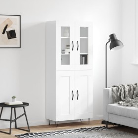 High glossy white plywood sideboard 69.5x34x180 cm by , Sideboards - Ref: Foro24-3198371, Price: 171,99 €, Discount: %