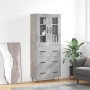 Concrete gray plywood tall sideboard 69.5x34x180 cm by , Sideboards - Ref: Foro24-3198437, Price: 172,99 €, Discount: %