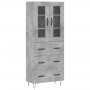 Concrete gray plywood tall sideboard 69.5x34x180 cm by , Sideboards - Ref: Foro24-3198437, Price: 172,99 €, Discount: %