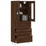 Tall oak brown plywood sideboard 69.5x34x180 cm by , Sideboards - Ref: Foro24-3198440, Price: 172,99 €, Discount: %