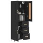 Tall black plywood sideboard 69.5x34x180 cm by , Sideboards - Ref: Foro24-3199794, Price: 159,74 €, Discount: %