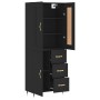 Tall black plywood sideboard 69.5x34x180 cm by , Sideboards - Ref: Foro24-3199794, Price: 159,74 €, Discount: %