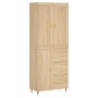 Aparador alto madera contrachapada color roble 69,5x34x180 cm de , Aparadores - Ref: Foro24-3199796, Precio: 151,06 €, Descue...