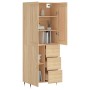 Aparador alto madera contrachapada color roble 69,5x34x180 cm de , Aparadores - Ref: Foro24-3199796, Precio: 151,06 €, Descue...