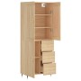 Aparador alto madera contrachapada color roble 69,5x34x180 cm de , Aparadores - Ref: Foro24-3199796, Precio: 151,06 €, Descue...