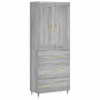 Aparador alto madera contrachapada gris sonoma 69,5x34x180 cm de , Aparadores - Ref: Foro24-3199735, Precio: 166,88 €, Descue...