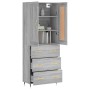 Aparador alto madera contrachapada gris sonoma 69,5x34x180 cm de , Aparadores - Ref: Foro24-3199735, Precio: 166,88 €, Descue...