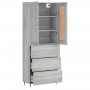 Aparador alto madera contrachapada gris sonoma 69,5x34x180 cm de , Aparadores - Ref: Foro24-3199735, Precio: 166,88 €, Descue...